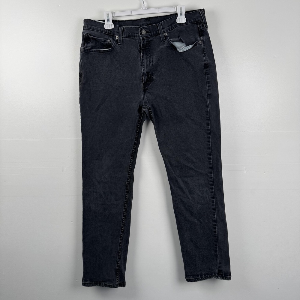 Levis 514 Jeans Mens 38x32 (35x29) Black Straight Leg Regular Fit Denim